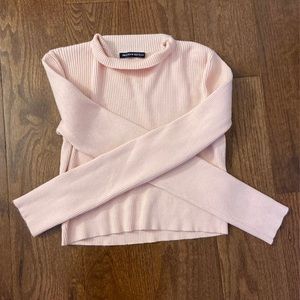 Brandy Melville Cropped Pink Turtleneck